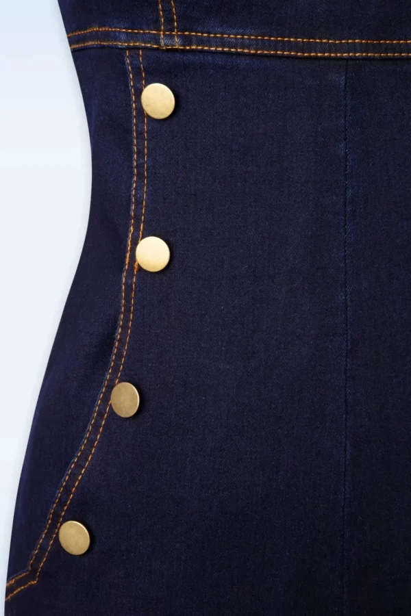 Tallulah Overall Met Wijde Pijpen In Denim-Vixen Cheap
