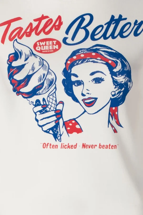 Tastes Better T-Shirt In Gebroken Wit-Queen Kerosin Cheap