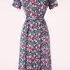 Tea Party Jurk In Zwart En Multi-Banned Retro Best Sale