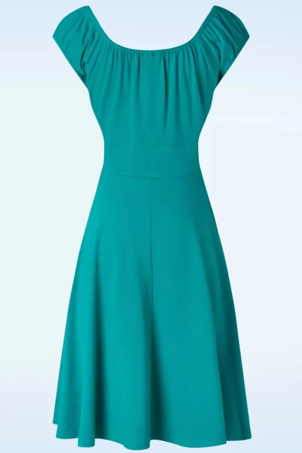 Tessy Swing Jurk In Turquoise-Vixen Discount