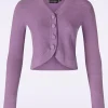 Textured Knit Crop Cardigan In Lila-Vixen Cheap
