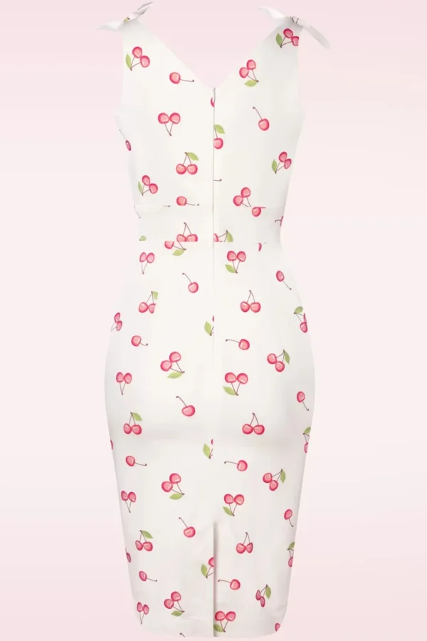 The Harper Penciljurk Met Kersenprint In Wit-Glamour Bunny Store