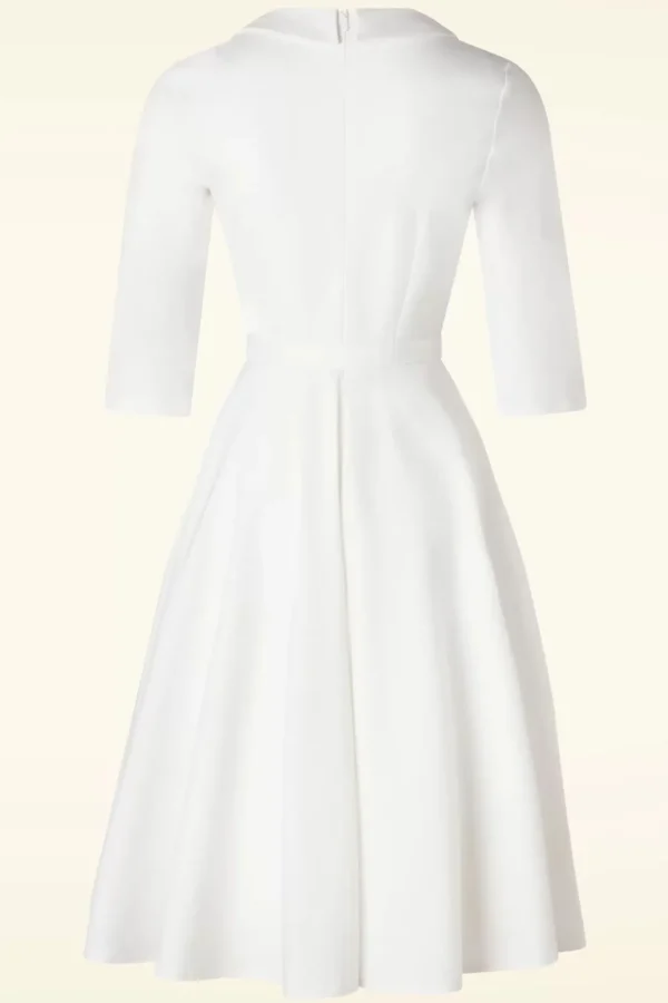 The Jayne Swing Jurk In Gebroken Wit-Vintage Diva Sale