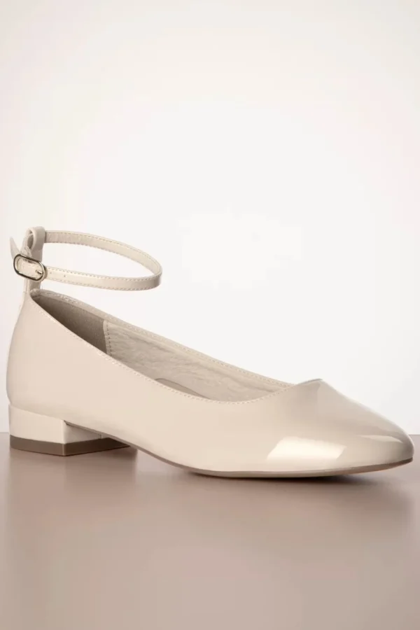 Trixie Lak Ballerina Pumps In Creme-Tamaris Cheap